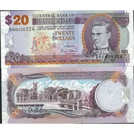 Original Barbade - Pk N° 69 - Billet de banque de 20 Dollars