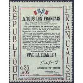 Certifié Timbre de collection France - 1408a