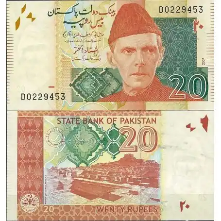Pakistan - Pk N° 55 - Billet de banque de 20 Ruppees Haute Qualité