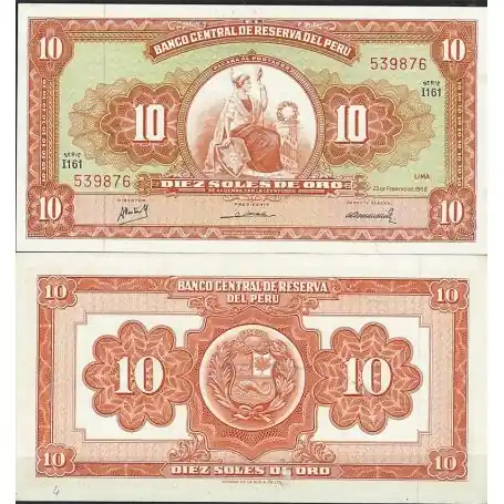 Billet de banque Perou Pk N° 84 - de 10 Soles Petit Prix