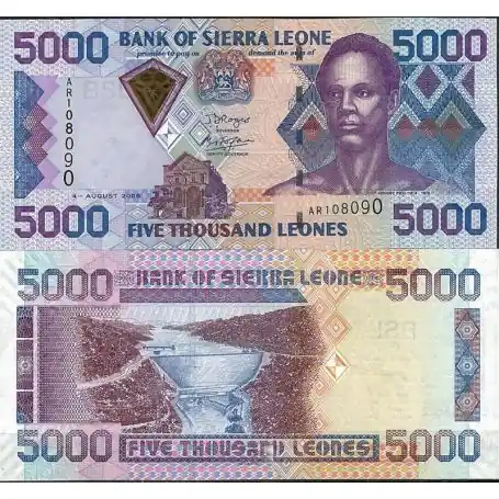 Livraison Gratuite Billet de banque Sierra Leone Pk N° 28 - de 5000 Leones