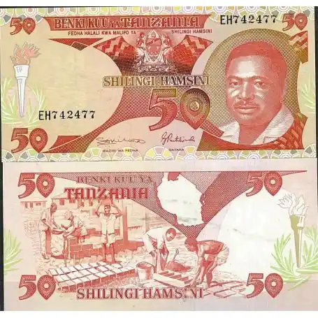 Billet de banque Tanzanie Pk N° 19 - de 50 Shilings Meilleur Prix