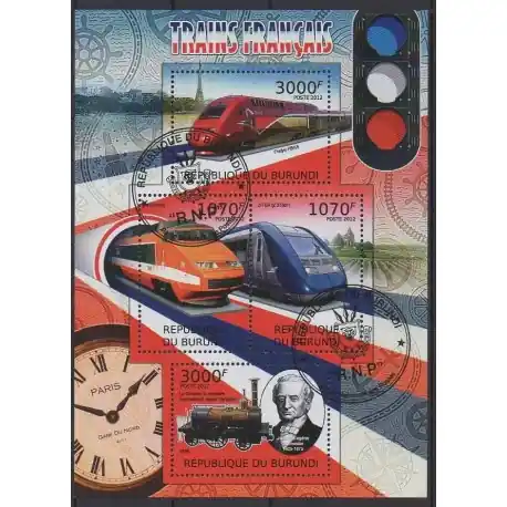 Burundi - 2012 - No 1425/1428 - Chemins de fer - Oblitérés Exclusif