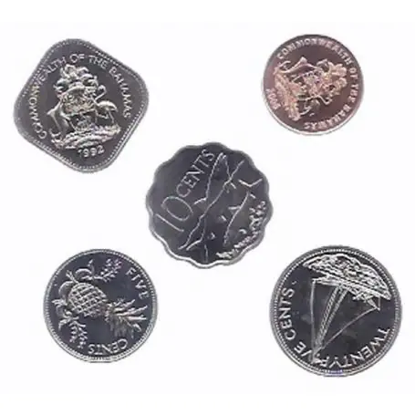 Paiement Sécurisé Bahamas - Série de 5 pièces différentes