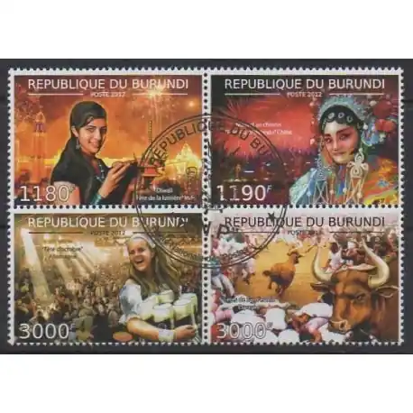 Quantité Limitée Burundi - 2012 - No 1656/1659 - Folklore - Oblitérés