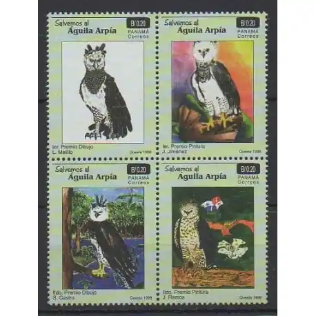 Panama - 1998 - No 1184/1187 - Oiseaux - Peinture En Vogue