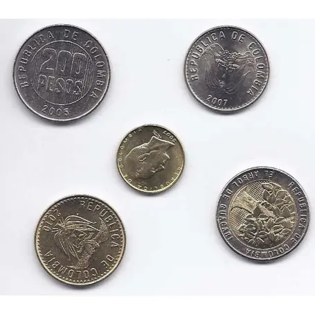 Promotion Colombie - Série de 5 pièces différentes