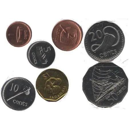 Prix Cassé Fidji - Série de 7 pièces différentes