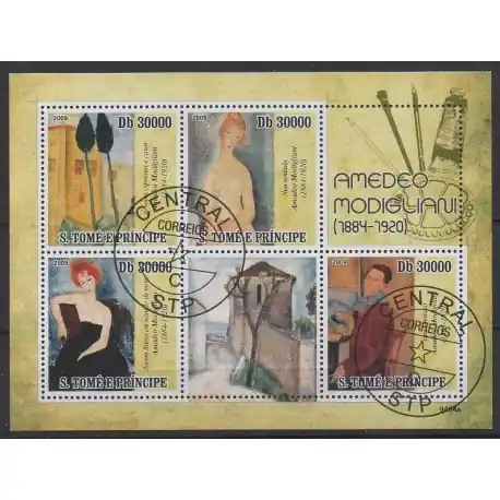 Bon Marché Sao Tomé-et-Principe - 2009 - No 3126/3129 - Peinture - Oblitérés