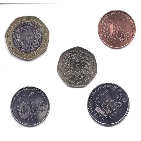 Jordanie - Série de 5 pièces différentes Retour Gratuit