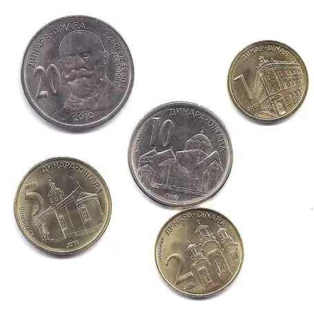 Prix Cassé Serbie - Série de 5 pièces différentes