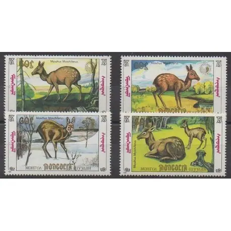 Mongolie - 1990 - No 1727/1730 - Mammifères - Espèces menacées - WWF Exclusif