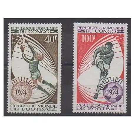 Produit De Marque Congo (République du) - 1973 - No PA179/PA180 - Coupe du monde de football