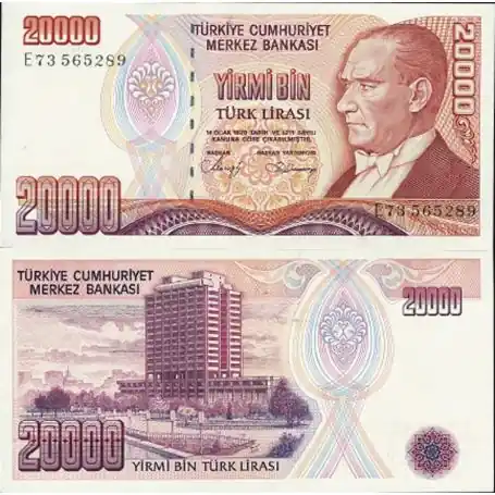 Billets de collection Turquie Pk N° 201 - 20 000 Lira Meilleure Vente