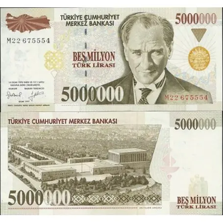 Must-Have Billets de collection Turquie Pk N° 210 - 5 millions Lira