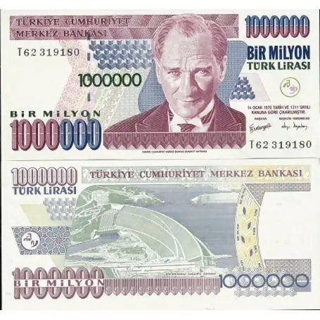Billets de collection Turquie Pk N° 213 - 1 millions Lira Nouvelle Collection