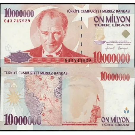 Billets de collection Turquie Pk N° 214 - 10 millions Lira Offre Exclusive