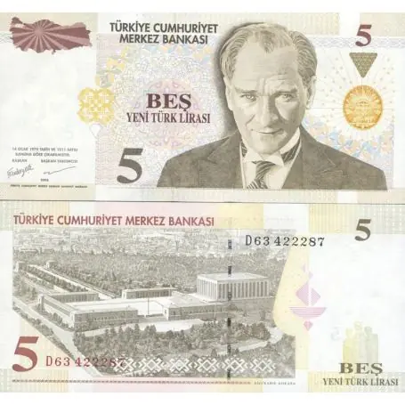 Billets de collection Turquie Pk N° 217 - 5 Lira Meilleur Prix