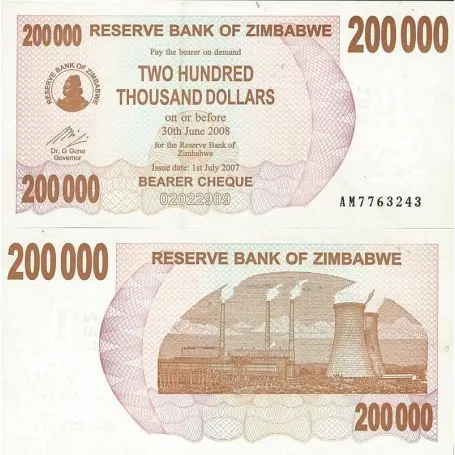 Retour Gratuit Billets de collection Zimbabwe Pk N° 49 - 200 000 Dollars bearer