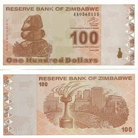 Premium Billets de collection Zimbabwe Pk N° 97 - 100 Dollars