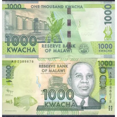 Billets de banque Malawi Pk 62 - 1000 Kwacha Garantie Incluse