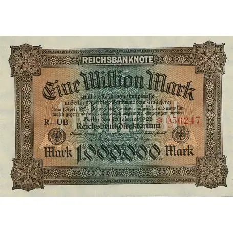 Billets de banque Allemagne Pk N° 86 - 1 000 000 Mark Réduction