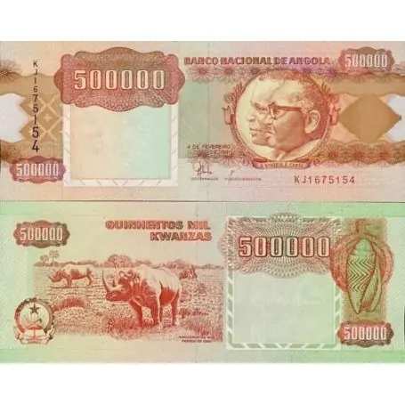 Billets de banque Angola Pk N° 134 - 500 000 Kwanzas Artisanat
