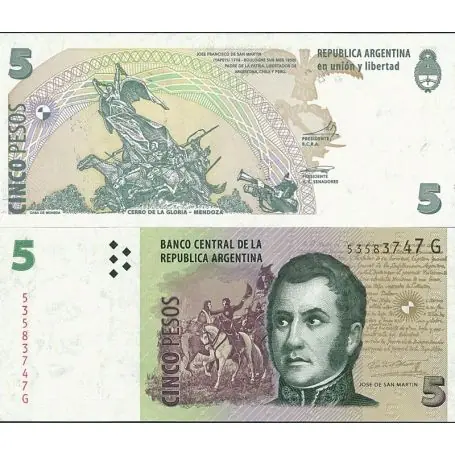 Billets de banque Argentine Pk N° 353 - 5 Pesos Petit Prix
