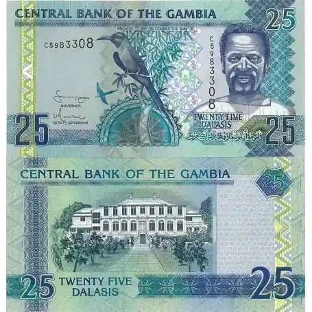 Billets de banque Gambie Pk N° 27 - 25 Dalasis Expédié Aujourd’hui