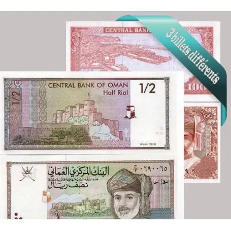 Oman - Collection de 3 billets de banque tous différents. Achetez Aujourd’hui