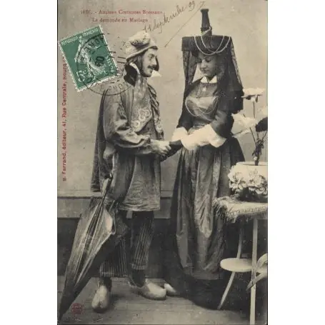 Marque Carte postale 01 - Anciens costumes bressans - Demande en mariage