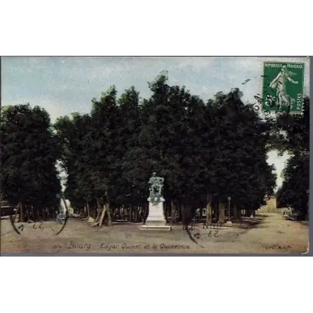 Carte postale 01 - Bourg - Edgar Quinet et la Quineonce - Voyage - Dos divise Authentique