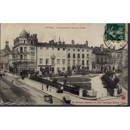 Carte postale 01 - Bourg - Le square de la place du Greffe Nouvel Arrivage