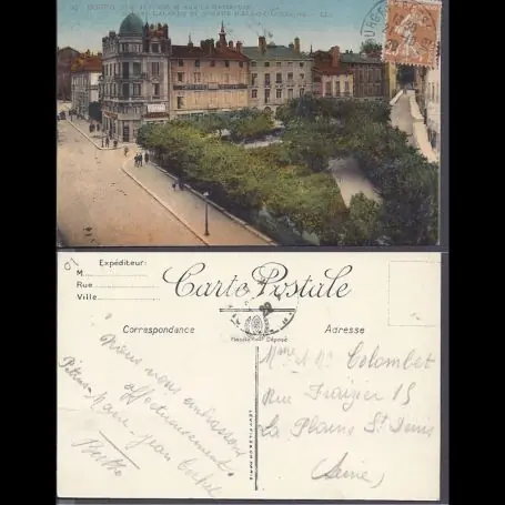 Certifié Carte postale 01 - Bourg - Square Lalande et avenue d'alsace lorraine
