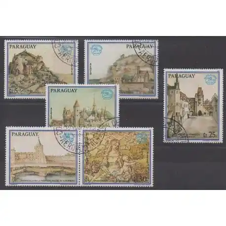 Livraison Mondiale Paraguay - 1990 - No PA1177/PA1181 - Peinture - Oblitérés