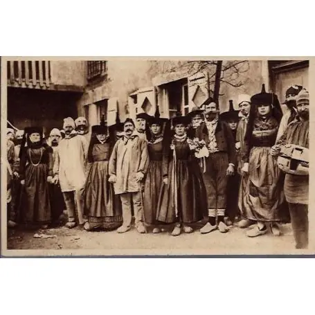 Original Carte postale 01 - Bressans - Anciens costumes - Voyage - Dos divise