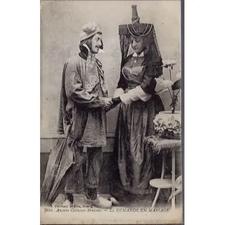 Carte postale 01 - Bressans - Anciens costumes Bressans - La demande en mariage - Voyage - D En Vogue