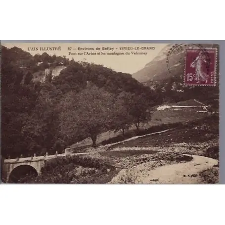 Must-Have Carte postale 01 - L'Ain illustre - environs de Belley - Virieu-le-grand - Pont sur l'Aren...