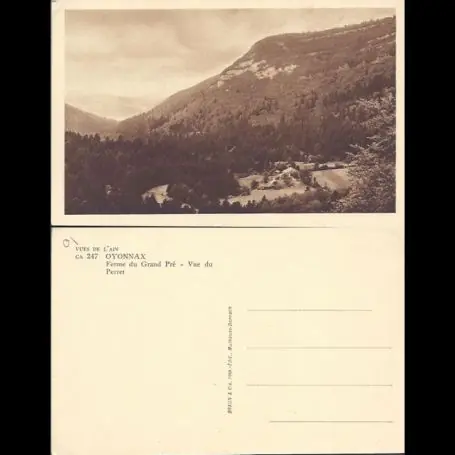 Original Carte postale 01 - Oyonnax - Ferme du grand Pre - Vue du Perret