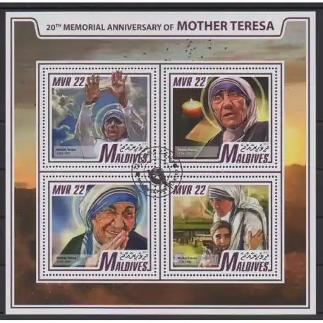 Maldives - 2017 - No 5898/5901 - Religion - Célébrités - Oblitérés Nouvelle Collection