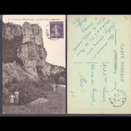 Carte postale Environs de Belley - Route de Virieu a Chazey-Bons - Animee Meilleur Prix