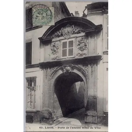 Carte postale 02 - Laon - Porte de l'ancien Hotel de ville - Voyage - Dos divise... Expédié Aujourd’hui