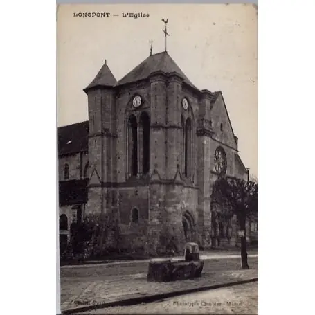 Carte postale 02 - Longpont - L'eglise - Voyage - Dos divise... Prix Réduit