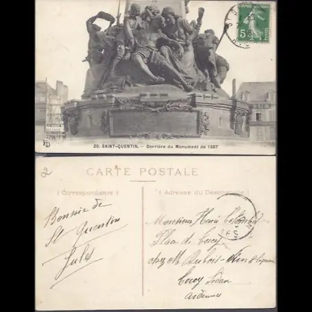 Super Prix Carte postale 02 - Saint Quentin - Derriere du monument de 1557