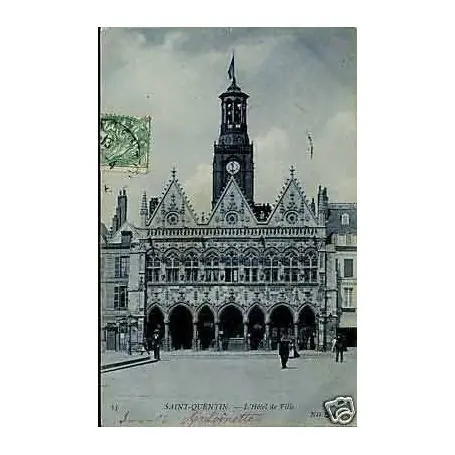 Carte postale 02 - St Quentin - L'hotel de ville Expédition Rapide