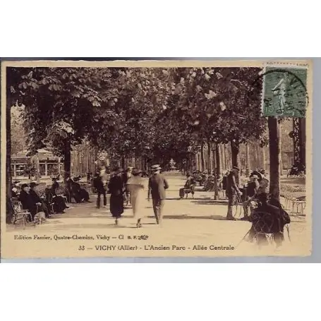 Dernier Modèle Carte postale 03 - Vichy - L'ancien parc - allee centrale -Voyage - Dos divise...