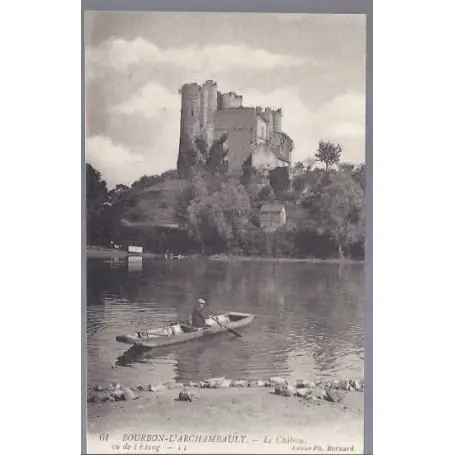 Exclusif Carte postale 03 - Bourbon l'Archambault - Le chateau vu de l'etang