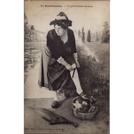 Carte postale 03 - La bourbonnaise - Un petit accident de route - Voyage - Dos divise Bon Plan