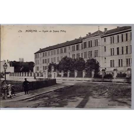 Offre Limitée Carte postale 03 - Moulins - Lycee de jeunes filles - Voyage - Dos divise...