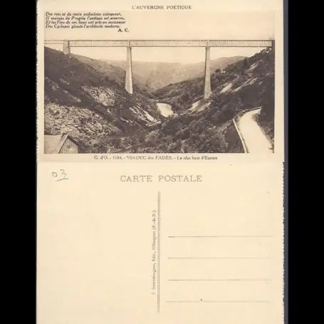Carte postale 03 - Viaduc des Fades - Le plus haut d'Europe Retour Gratuit